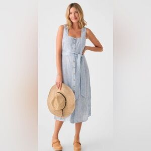 Faherty Blue Lowtide Dress Striped